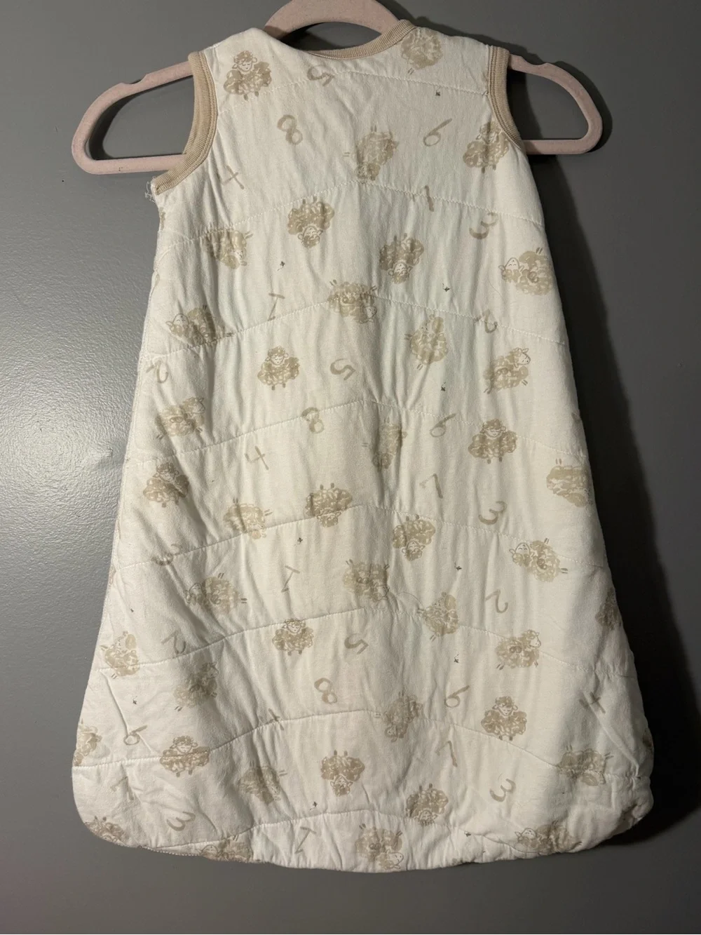 Burt's Bees Cream Sleeveless Zip Sleep Sack with Tan Accents